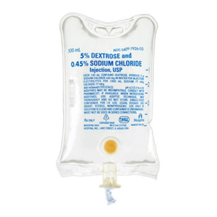 Baxter Dextrose 5% and Sodium Chloride 0.45% Injection Solution