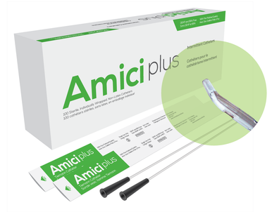 Amici Plus Tiemann Tip Intermittent Catheter With Smooth Low-profile Eyelets