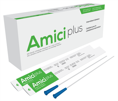 Amici Plus Male Intermittent Catheter with Smooth Low-Profile Eyelets