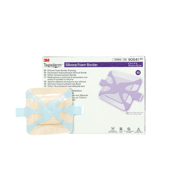3M Tegaderm Silicone Foam Border Dressing 90641, 4x4in