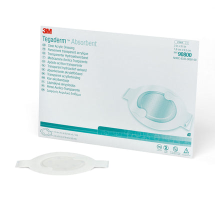 3M Tegaderm Absorbent Clear Acrylic Dressing, 90800, Oval