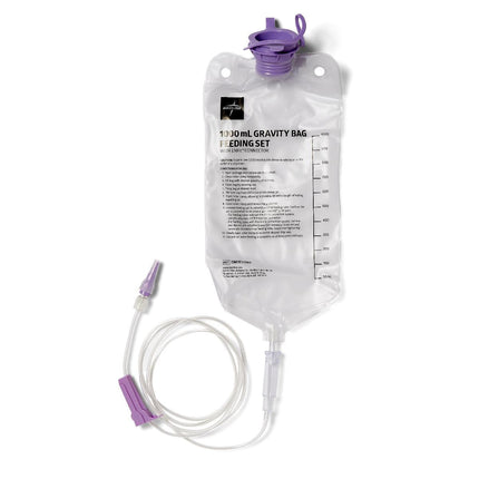 EntraFlo Gravity Feeding Bag Set with ENFit Connector, 1 L, bag