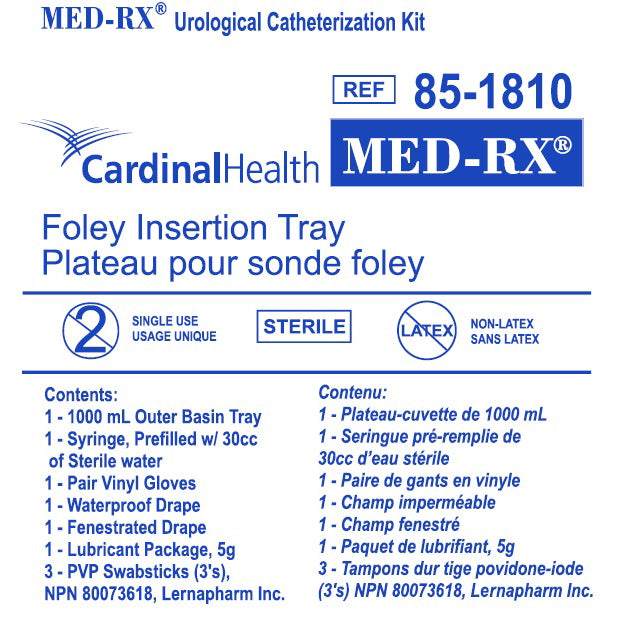 Med-RX Urological Catheterization Kit, Foley Insertion Tray
