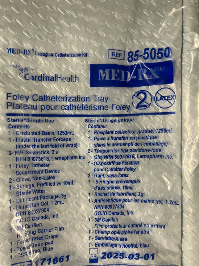 Med-RX Foley Catheterization Tray