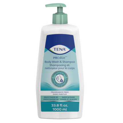 Tena Body Wash and Shampoo Scent Free