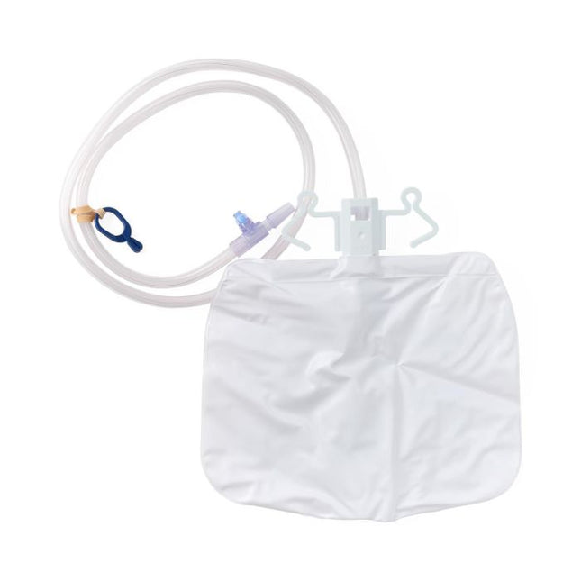Medline Slide Tap Urinary Drain Bag with Anti-Reflux Tower, Slide Tap and Luer Lock