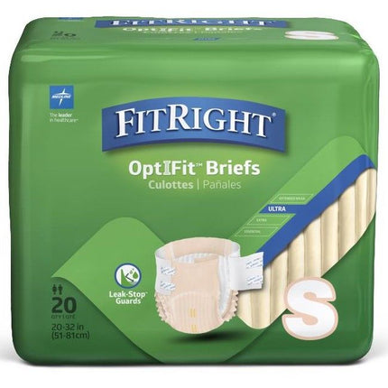 Medline FitRight OptiFit Ultra Disposable Brief S 80Ct