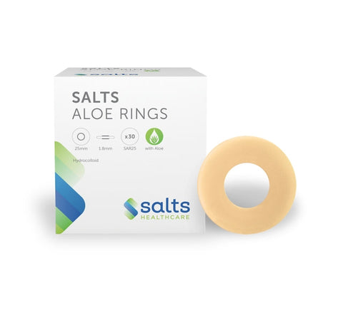 Salts Aloe Rings 25mm Inner Diameter, 1.8mm Thickness Hydrocolloid With Aloe Vera