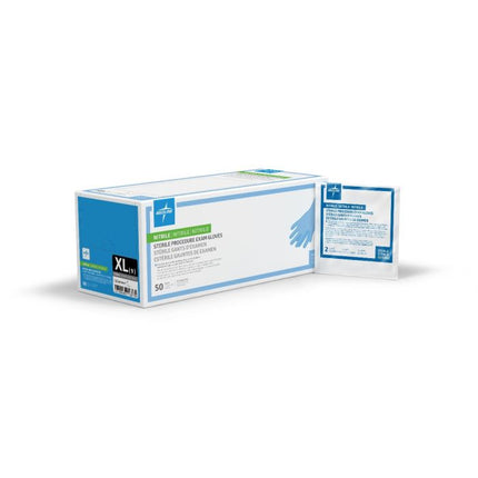 Medline Sterile Powder-Free Nitrile Exam Glove, Extended Cuff