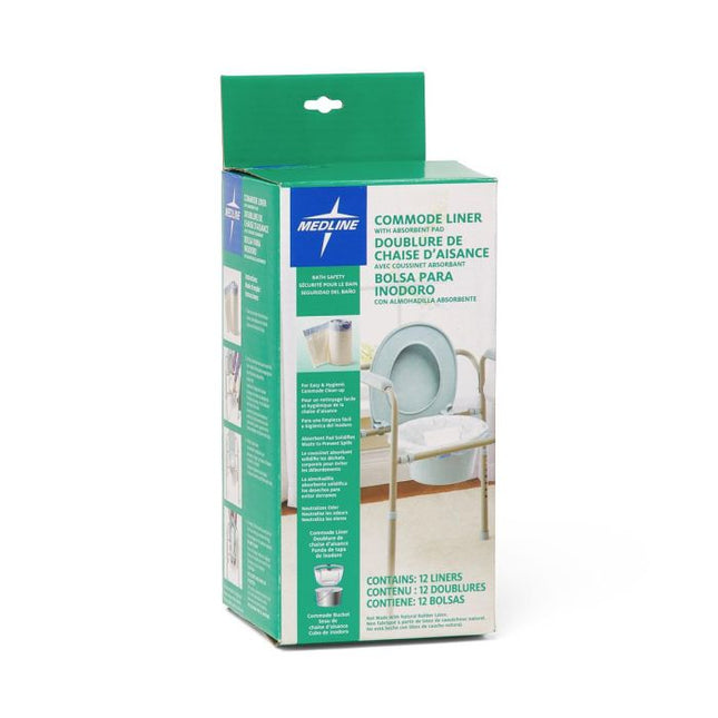 Medline Single-Use Commode Liner with Absorbent Pad