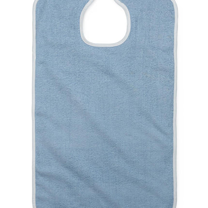 Medline Terry Cloth Clothing Protector with Hook-and-Loop Сlosure, Hook-and-Loop Strap, Blue