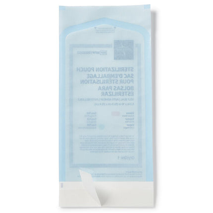 Self-Sealing Steam Sterilization Pouch, 5.25" x 10" (13.34 cm x 25.4 cm)