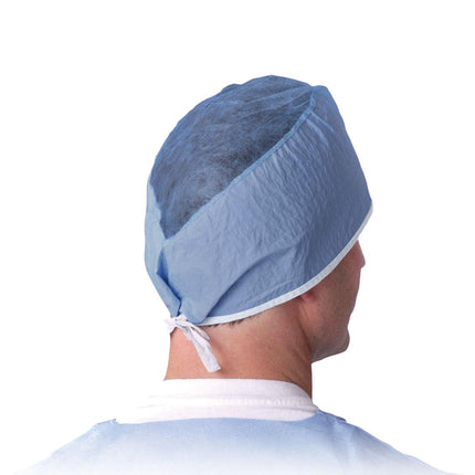 Tie-Back Surgeon Cap, Scrim Material, Blue