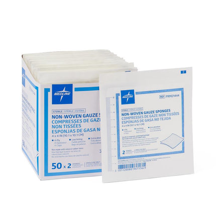 Sterile Non-Woven Gauze Sponge, 4-Ply, 4" x 4"