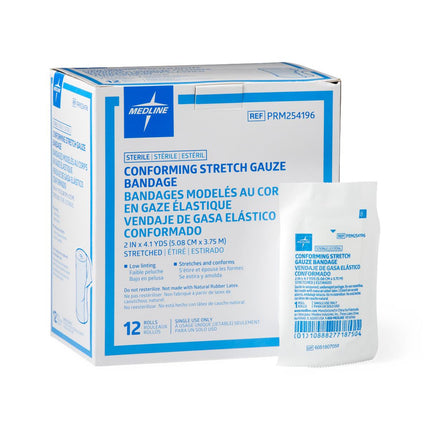 Stretch Conforming Bandage, 2" x 5 yd. (5 cm x 4.5 m), Sterile