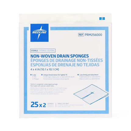 Medline Sterile Non-Woven Gauze Drain Sponge
