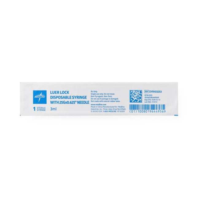 Medline Syringe with Standard Hypodermic Needle